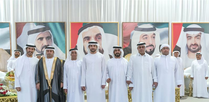 حمدان بن محمد بن راشد يحضر أفراح العامري