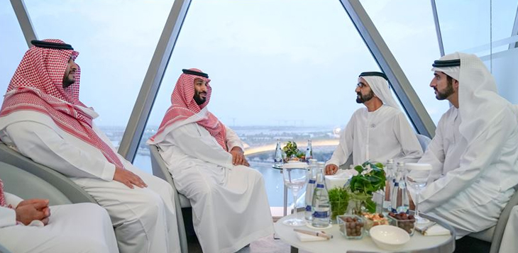 محمد بن راشد يستقبل محمد بن سلمان