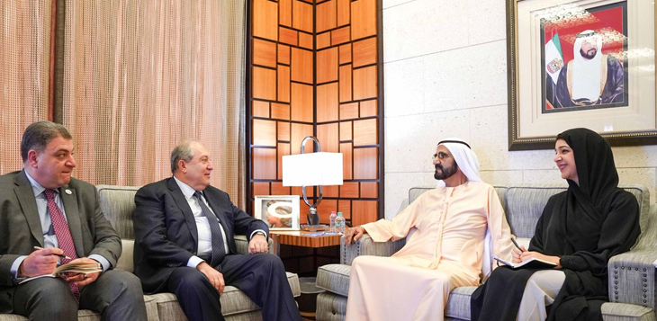 محمد بن راشد يستقبل الرئيس الأرميني