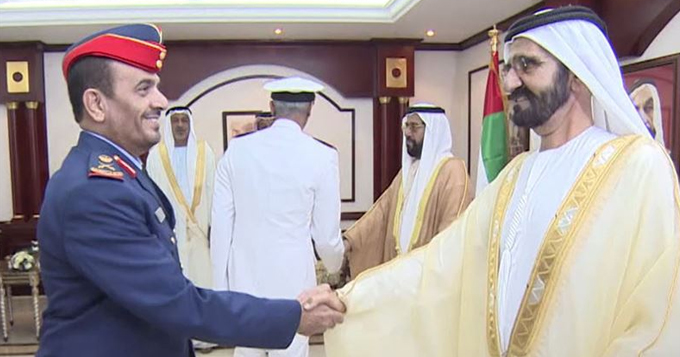 محمد بن راشد يستقبل عدداً من القيادات العسكرية والشرطية في الدولة