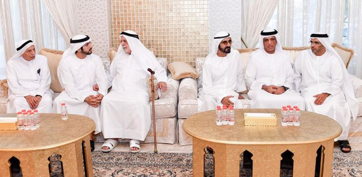 محمد بن راشد وحاكم رأس الخيمة يعزيان بوفاة سيف أحمد الغرير