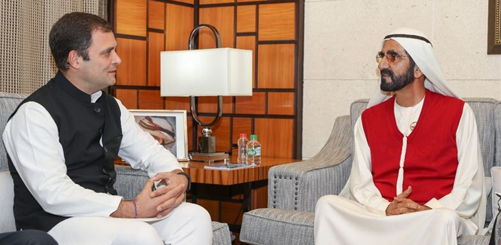 محمد بن راشد يستقبل رئيس حزب المؤتمر الوطني في الهند