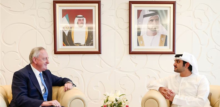 مكتوم بن محمد يستقبل عمدة الحي المالي في لندن