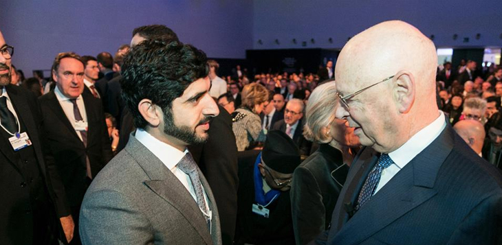 حمدان بن محمد يبحث مع كلاوس شواب تعزيز الشراكة الاستراتيجية لترسيخ نموذج جديد لعولمة المعرفة والابتكارات