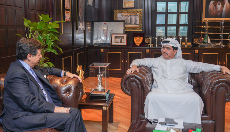 سعيد محمد الطاير يستقبل سفير مملكة إسبانيا لدى الدولة