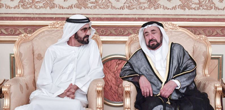 محمد بن راشد يعزي حاكم الشارقة بوفاة نجله الشيخ خالد القاسمي
