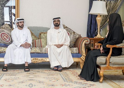 محمد بن راشد يزور أرملة المرحوم عبيد الحلو.. ويؤكد: نعتز بكل أمهات الإمارات